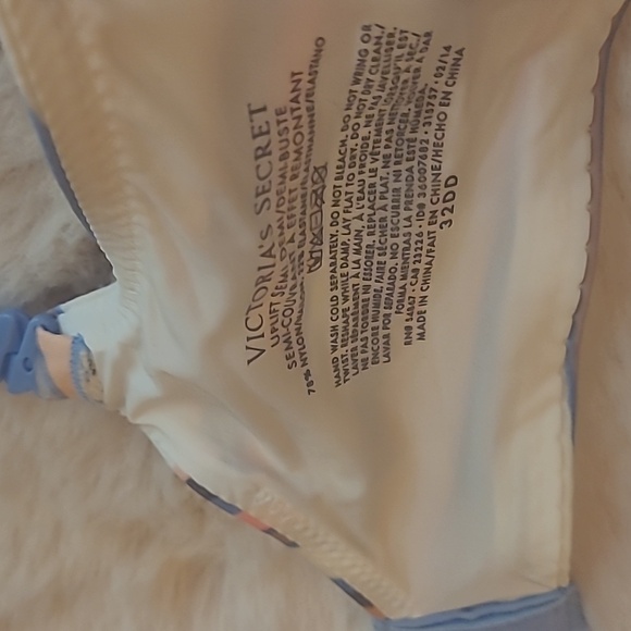 Victorias Secret Underwire Bra 32DD Blue Pink White Stripes - Picture 7 of 10